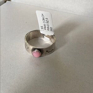 Navajo Made Gary Sandoval Pink Conch Sterling Silver 9 Stacker Ring NWT